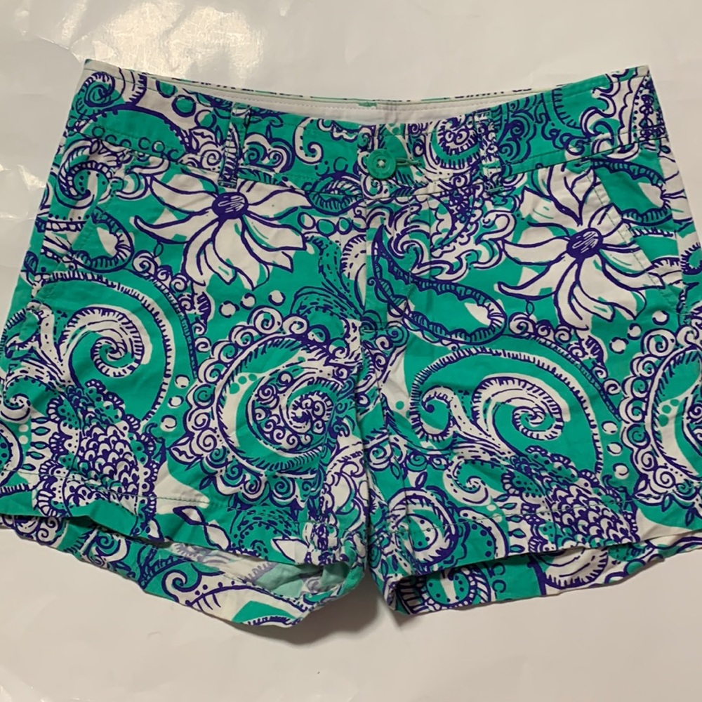 Lily Pulitzer Callahan short in montauk sea foam green print size 4